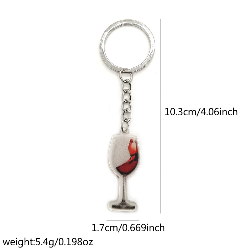 Casual Simple Style Wine Glass Arylic Alloy Keychain display picture 3