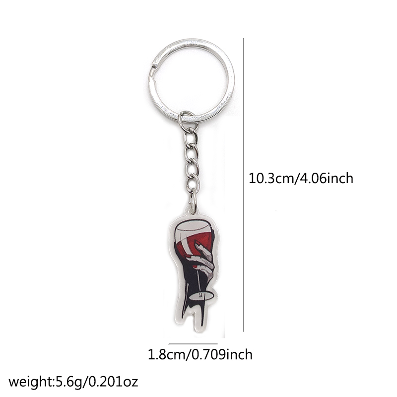 Casual Simple Style Wine Glass Arylic Alloy Keychain display picture 2