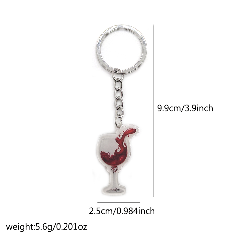 Casual Simple Style Wine Glass Arylic Alloy Keychain display picture 1