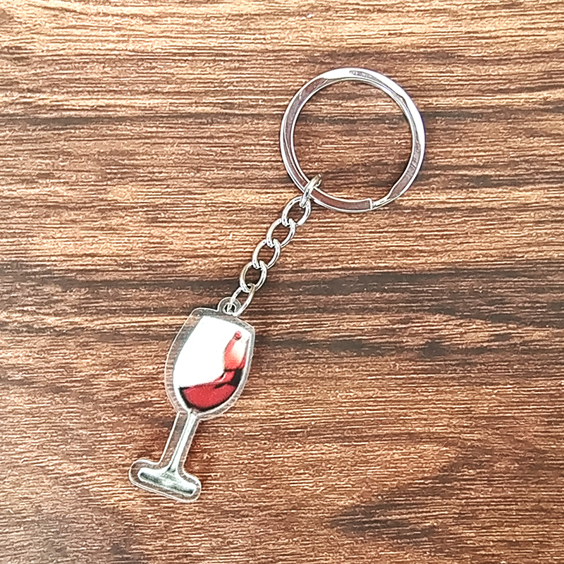 Casual Simple Style Wine Glass Arylic Alloy Keychain display picture 4