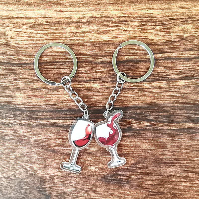 Casual Simple Style Wine Glass Arylic Alloy Keychain display picture 9