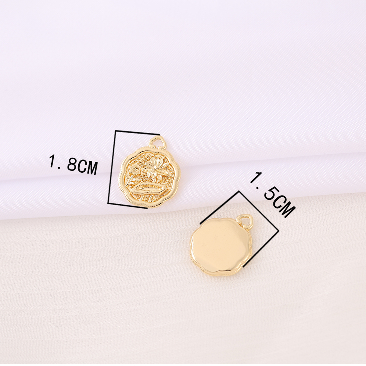 1 Piece 18*15mm Copper 18K Gold Plated Round Flower Polished Pendant display picture 2