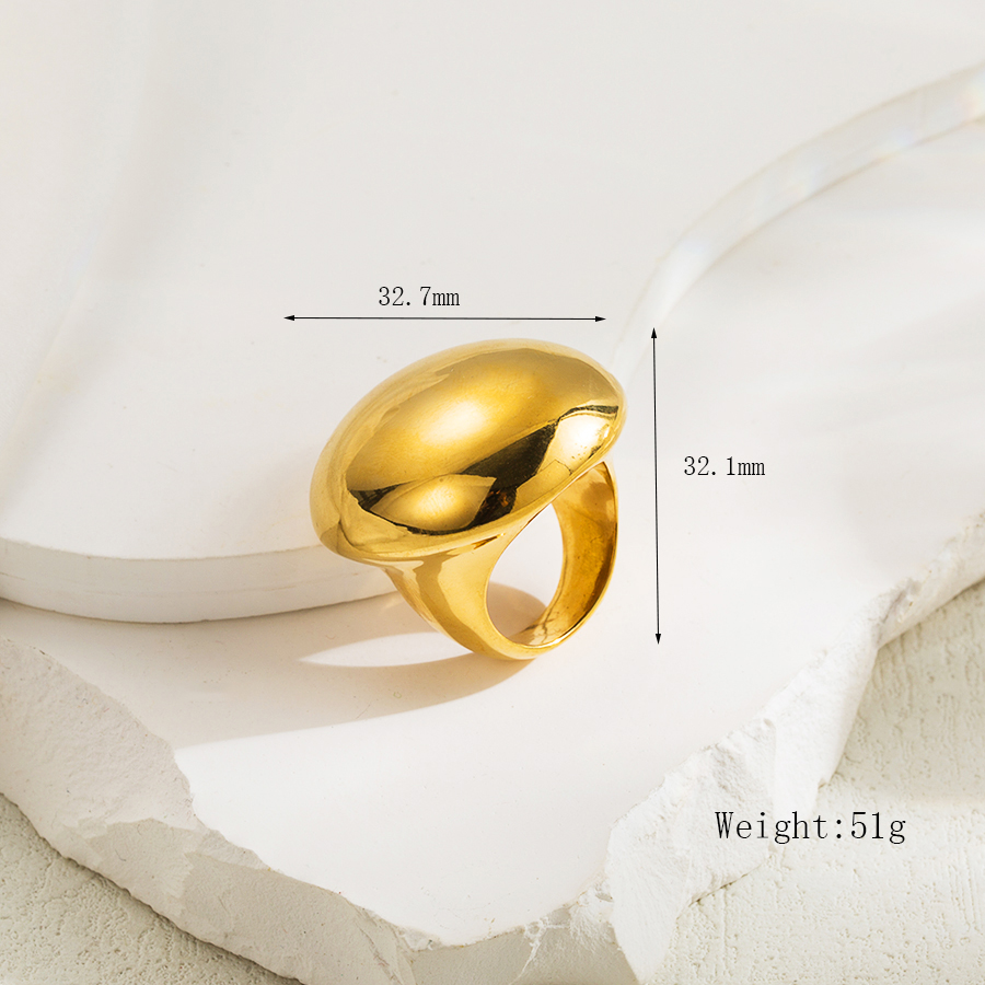 IG-Stil Einfacher Stil Runden Edelstahl 304 18 Karat Vergoldet Ringe In Masse display picture 1