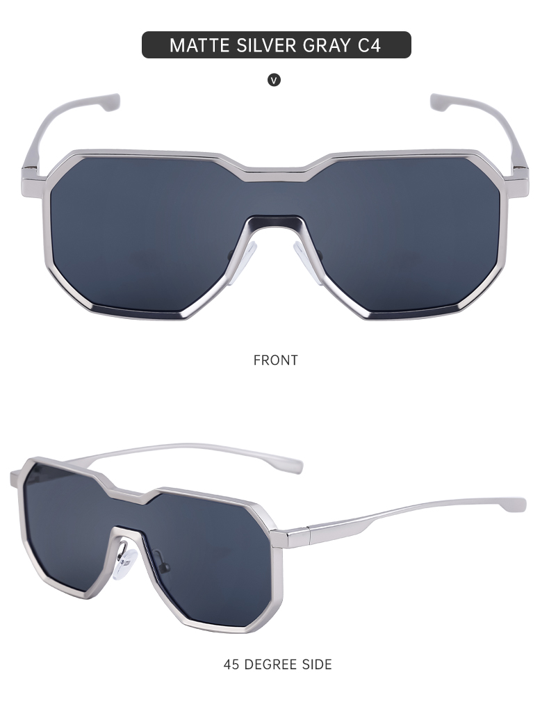 Exaggerated Modern Style Classic Style Square Pc Square Full Frame Men's Sunglasses display picture 5
