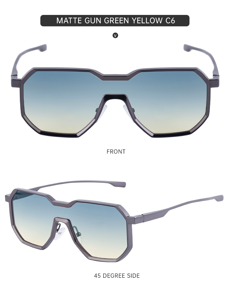 Exaggerated Modern Style Classic Style Square Pc Square Full Frame Men's Sunglasses display picture 9