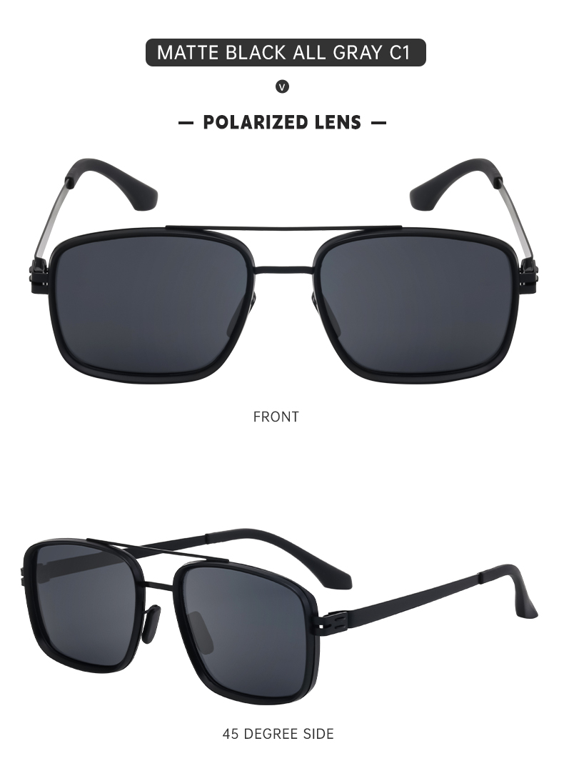 Casual Hawaiian Classic Style Square Tac Square Full Frame Men's Sunglasses display picture 1