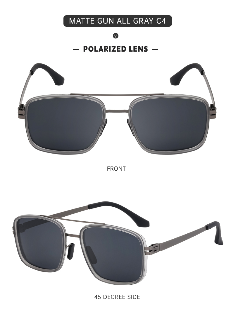 Casual Hawaiian Classic Style Square Tac Square Full Frame Men's Sunglasses display picture 5