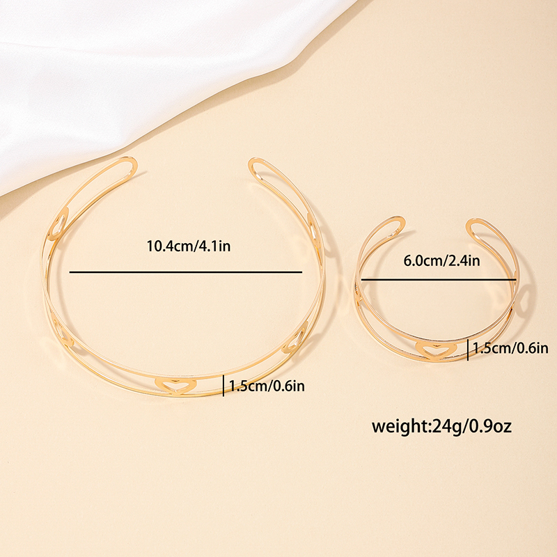 Simple Style Classic Style Heart Shape Alloy Hollow Out Women's Jewelry Set display picture 6