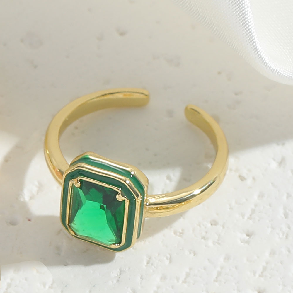 Copper Vintage Style Modern Style Commute Inlay Geometric Eye Zircon Open Rings display picture 2