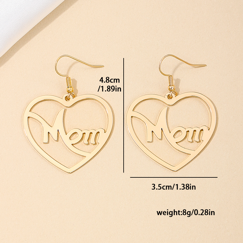 1 Pair Simple Style Classic Style Letter Hollow Out Alloy Drop Earrings display picture 5