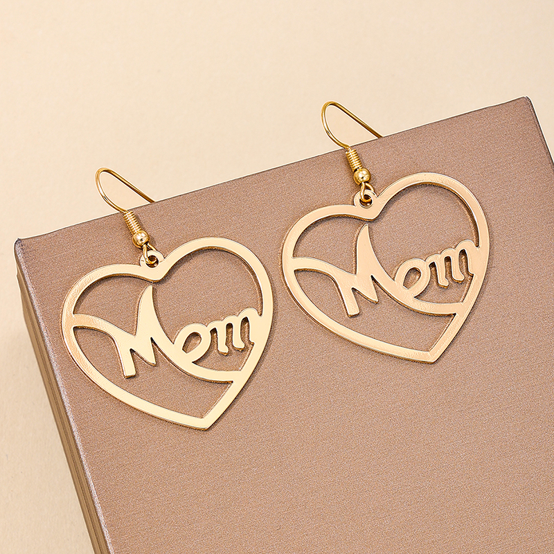 1 Pair Simple Style Classic Style Letter Hollow Out Alloy Drop Earrings display picture 3