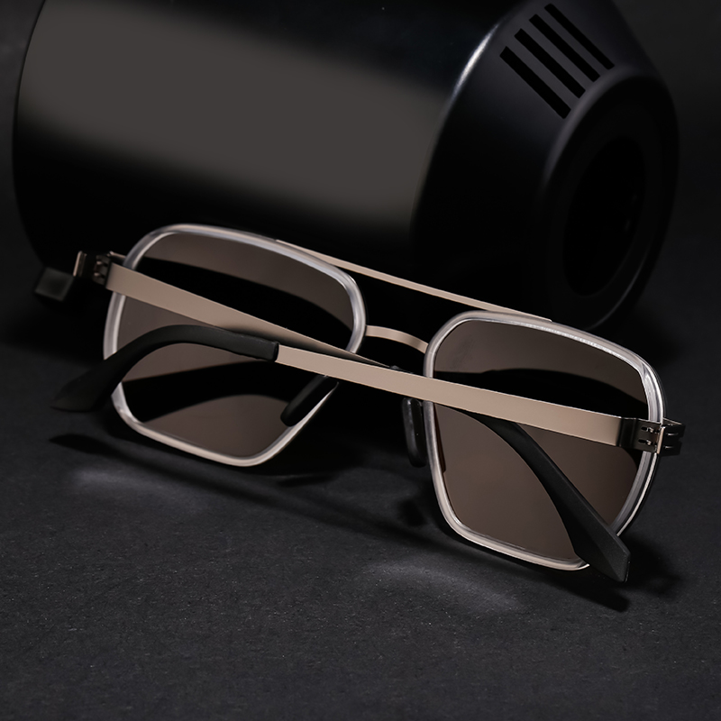 Casual Commute Solid Color Tac Square Full Frame Men's Sunglasses display picture 9