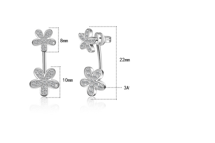 1 Pair Sweet Shiny Flower Inlay Copper Zircon Ear Studs display picture 10