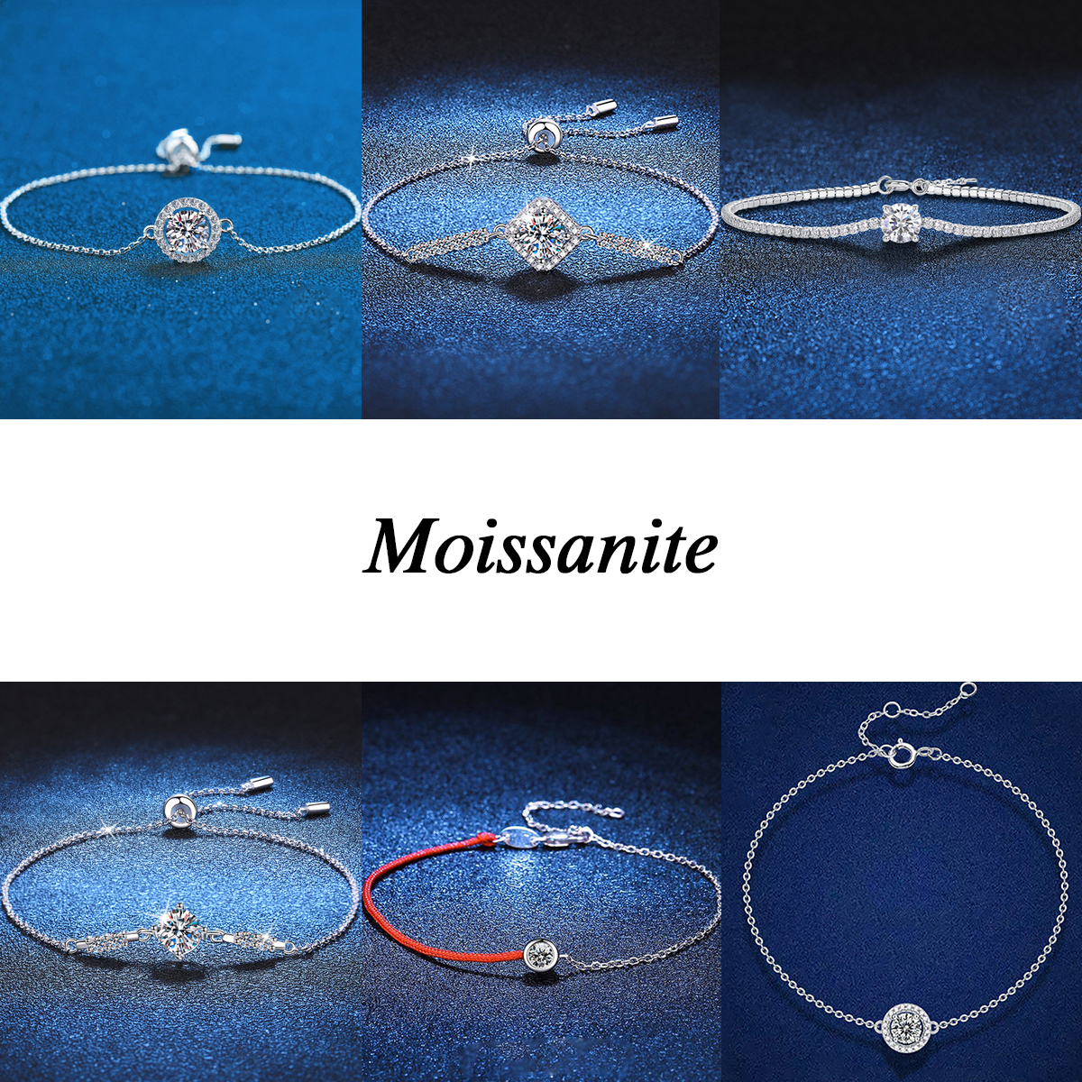 Sterling Silver 18K Gold Plated Elegant Luxurious Plating Inlay Solid Color Moissanite Bracelets display picture 1