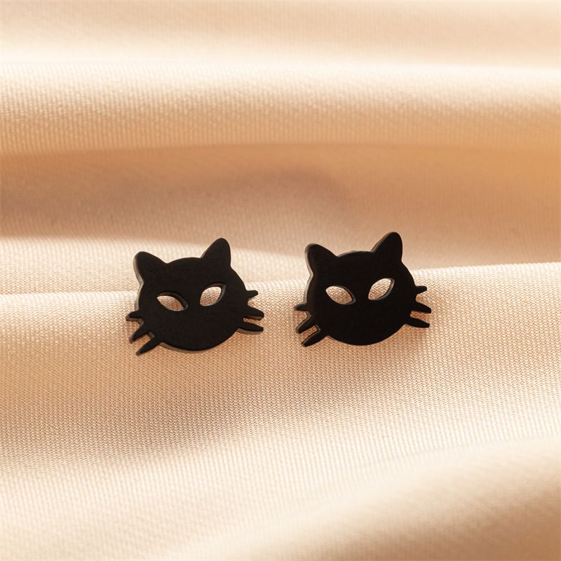 1 Pair Cute Basic Classic Style Dog Lion Cat Polishing Plating 304 Stainless Steel 18K Gold Plated Ear Studs display picture 1