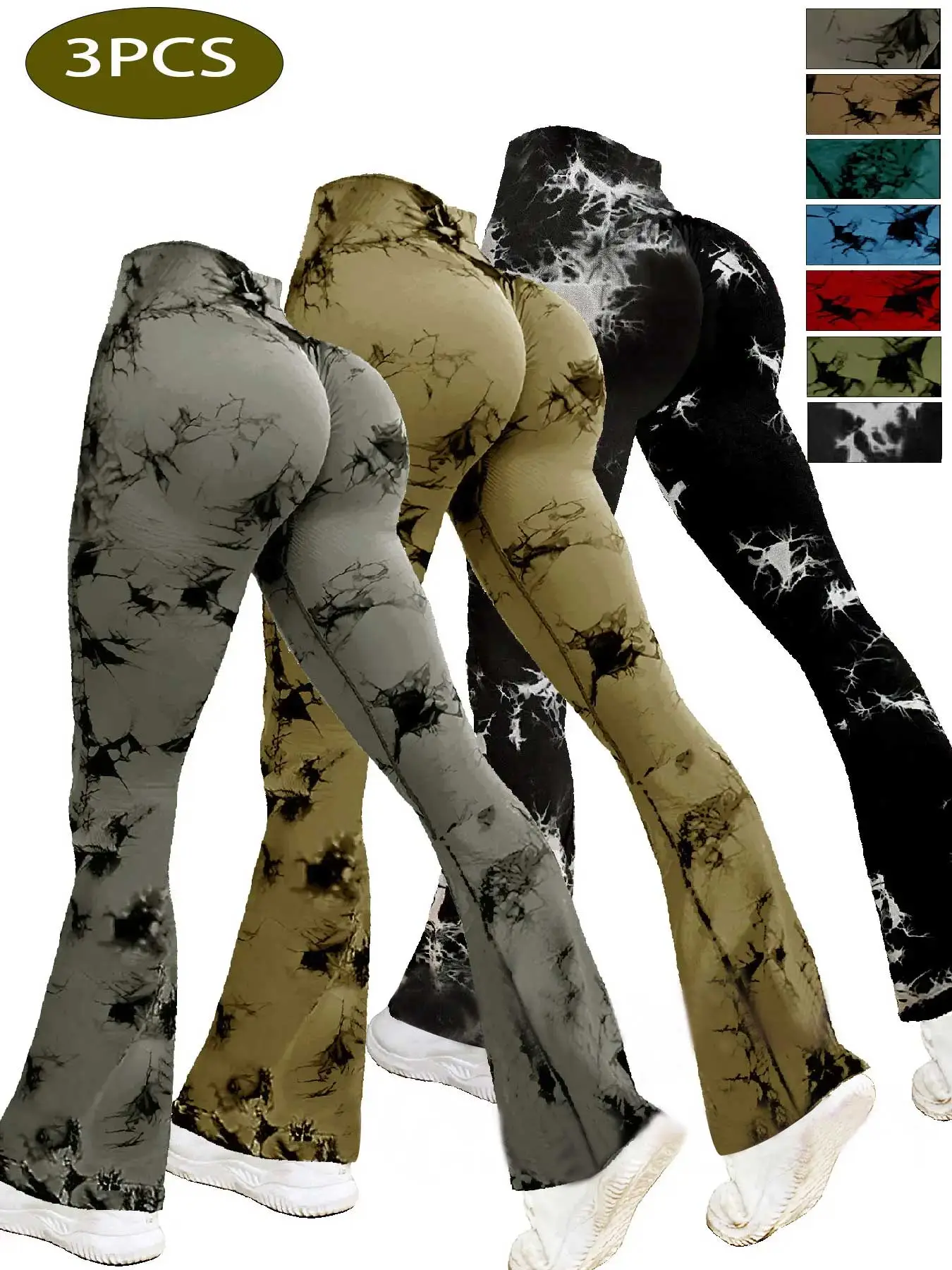 Sports Tie Dye Nylon Spandex Active Bottoms Skinny Pants display picture 1