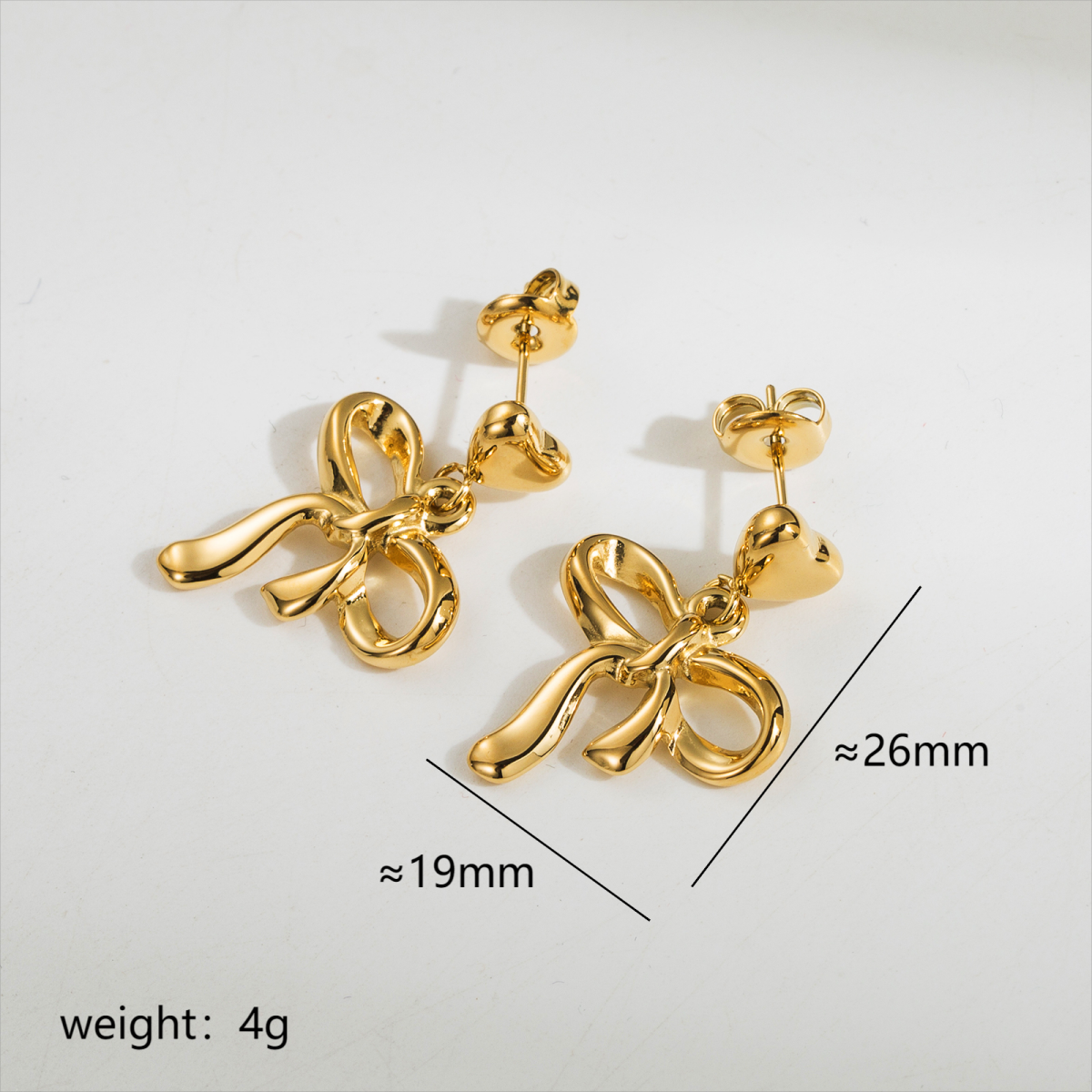 304 Stainless Steel 18K Gold Plated IG Style Sweet Artistic Polishing Butterfly Bow Knot Rings Earrings Necklace display picture 33