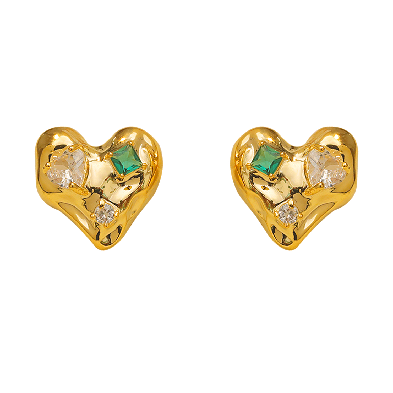 1 Pair Vacation Simple Style Flower Plating Inlay Copper Zircon 18K Gold Plated Ear Studs display picture 1