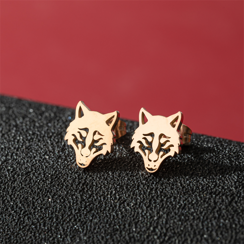 1 Pair Cute Modern Style Sweet Cat Tiger Spider Polishing Plating 304 Stainless Steel 18K Gold Plated Ear Studs display picture 3