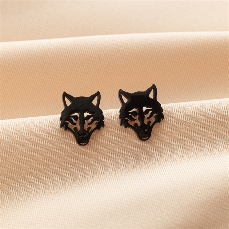 1 Pair Cute Modern Style Sweet Cat Tiger Spider Polishing Plating 304 Stainless Steel 18K Gold Plated Ear Studs display picture 1