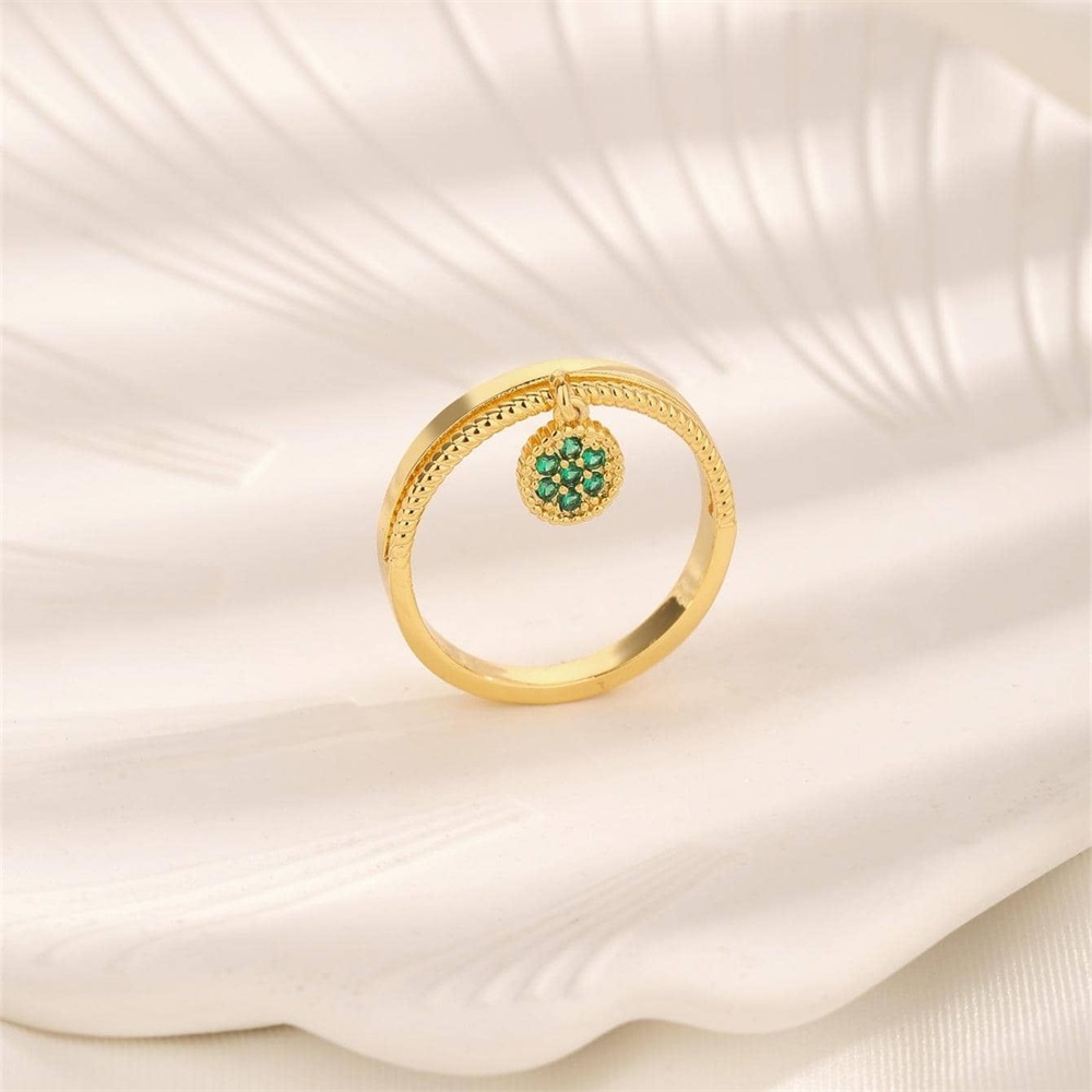 Copper 18K Gold Plated Simple Style Plating Inlay Solid Color Zircon Rings display picture 2