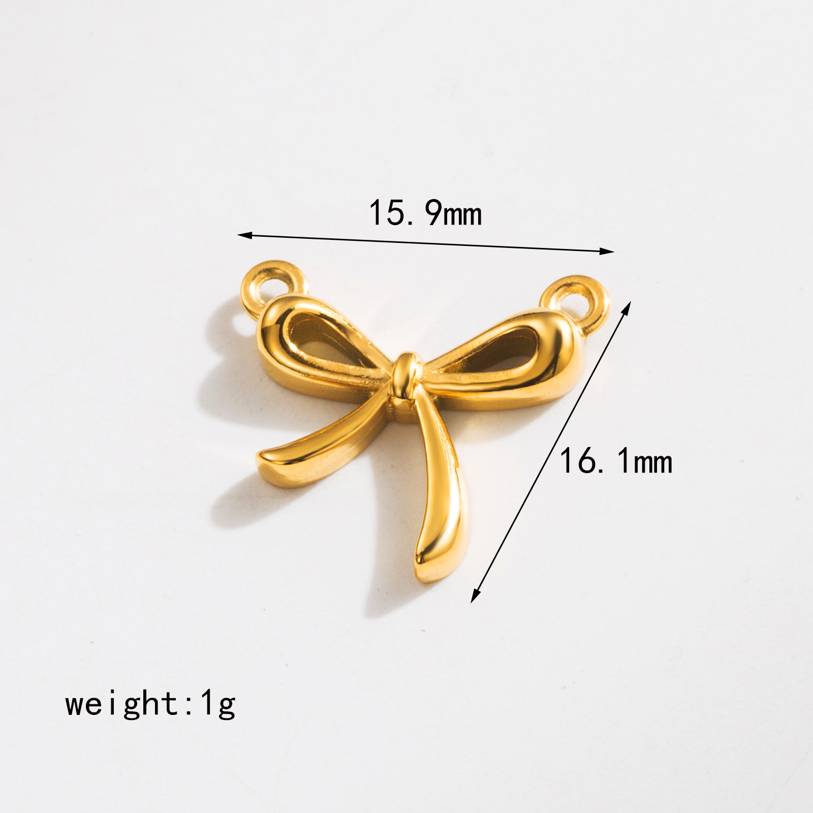 304 Stainless Steel 18K Gold Plated IG Style Sweet Artistic Polishing Butterfly Bow Knot Rings Earrings Necklace display picture 23
