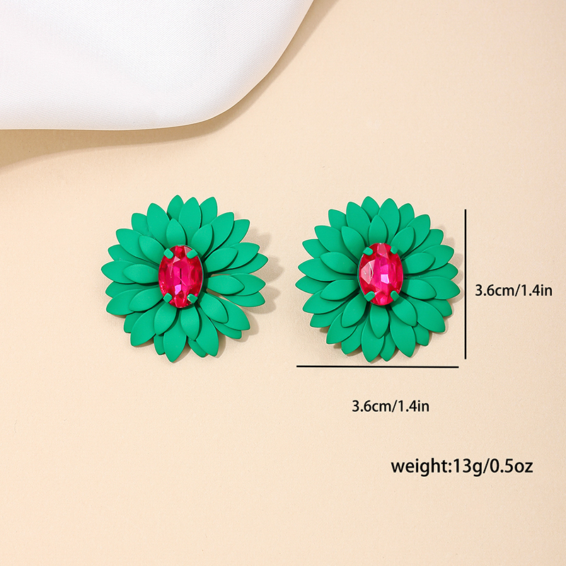 1 Pair Simple Style Classic Style Flower Patchwork Alloy Ear Studs display picture 5