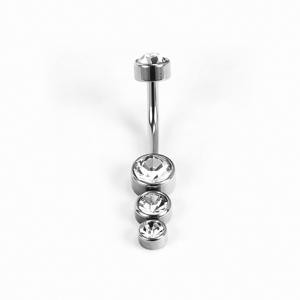 1 Piece Belly Rings Simple Style Classic Style Solid Color 302 Stainless Steel 316 Stainless Steel  Polishing Rhinestone Inlay Diamond Belly Rings display picture 9