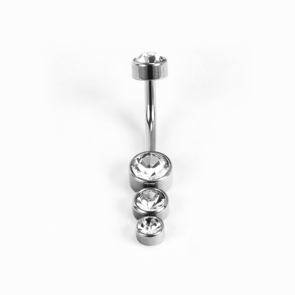 1 Stück Bauchnabelpiercing Einfacher Stil Klassischer Stil Einfarbig Edelstahl 302 Edelstahl 316 Polieren Strass Inlay Diamant Bauchnabelpiercing display picture 9