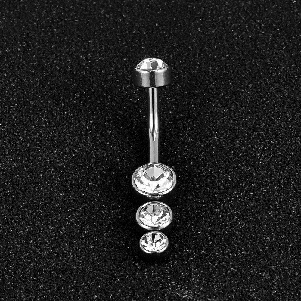 1 Piece Belly Rings Simple Style Classic Style Solid Color 302 Stainless Steel 316 Stainless Steel  Polishing Rhinestone Inlay Diamond Belly Rings display picture 11