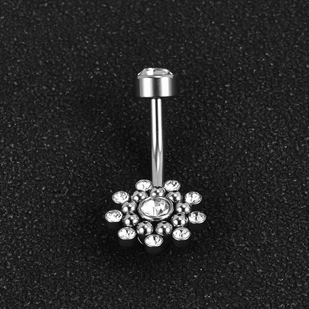1 Piece Belly Rings Simple Style Classic Style Solid Color 302 Stainless Steel 316 Stainless Steel  Polishing Rhinestone Inlay Diamond Belly Rings display picture 15