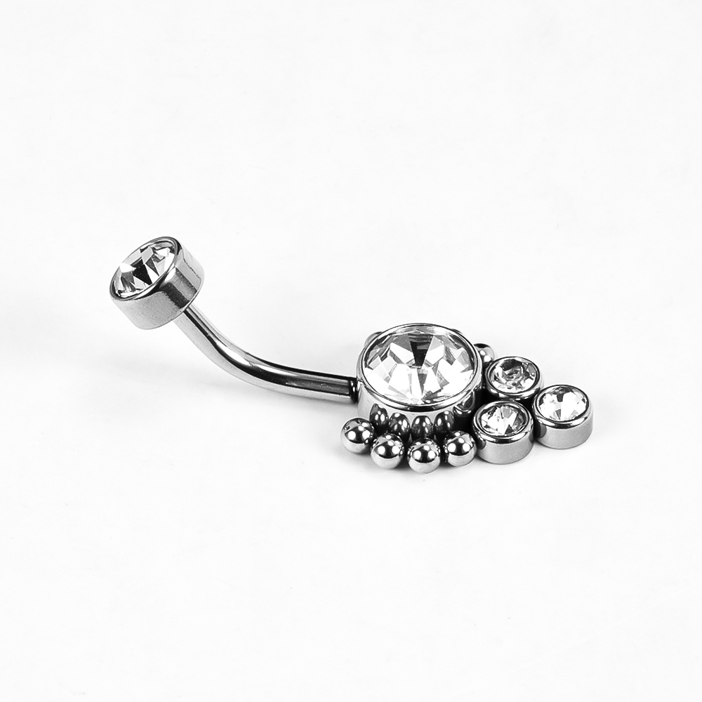 1 Stück Bauchnabelpiercing Einfacher Stil Klassischer Stil Einfarbig Edelstahl 302 Edelstahl 316 Polieren Strass Inlay Diamant Bauchnabelpiercing display picture 20