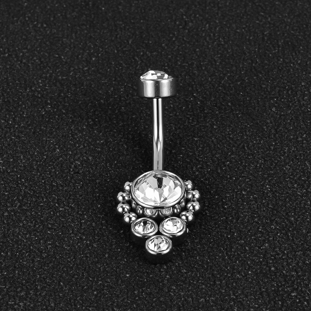 1 Piece Belly Rings Simple Style Classic Style Solid Color 302 Stainless Steel 316 Stainless Steel  Polishing Rhinestone Inlay Diamond Belly Rings display picture 19