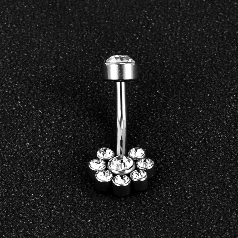 1 Stück Bauchnabelpiercing Einfacher Stil Klassischer Stil Einfarbig Edelstahl 302 Edelstahl 316 Polieren Strass Inlay Diamant Bauchnabelpiercing display picture 23