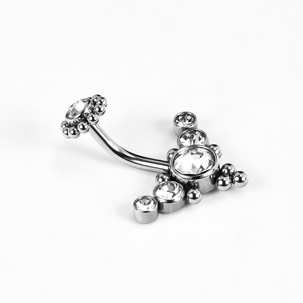 1 Stück Bauchnabelpiercing Einfacher Stil Klassischer Stil Einfarbig Edelstahl 302 Edelstahl 316 Polieren Strass Inlay Diamant Bauchnabelpiercing display picture 28