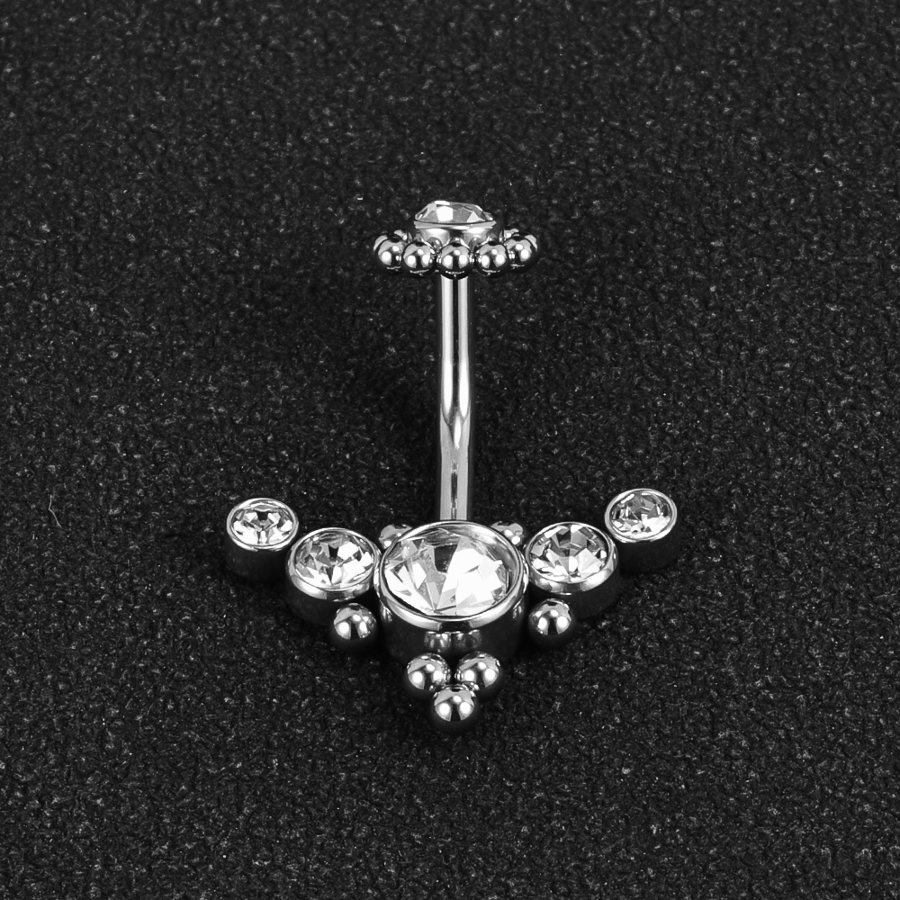 1 Piece Belly Rings Simple Style Classic Style Solid Color 302 Stainless Steel 316 Stainless Steel  Polishing Rhinestone Inlay Diamond Belly Rings display picture 27