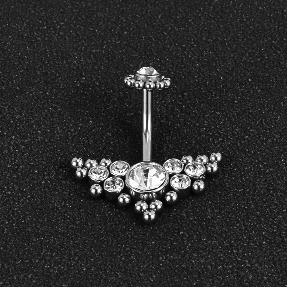 1 Piece Belly Rings Simple Style Classic Style Solid Color 302 Stainless Steel 316 Stainless Steel  Polishing Rhinestone Inlay Diamond Belly Rings display picture 31