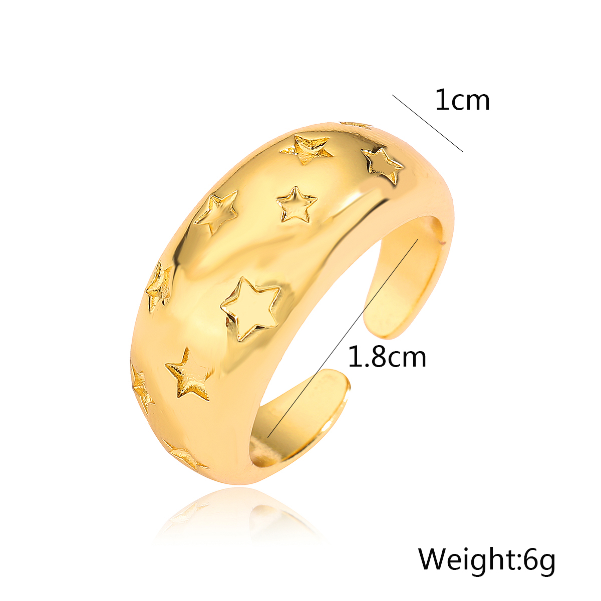 Kupfer 18 Karat Vergoldet Einfacher Stil Pendeln Überzug Geometrisch Offener Ring display picture 1