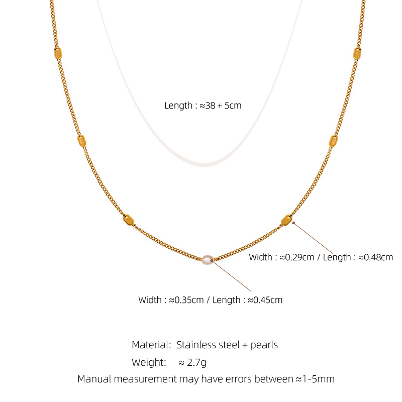 Acero Inoxidable 304 Chapados en oro de 18k Estilo Simple Embutido Color Sólido Perlas De Agua Dulce Perla Collar display picture 8