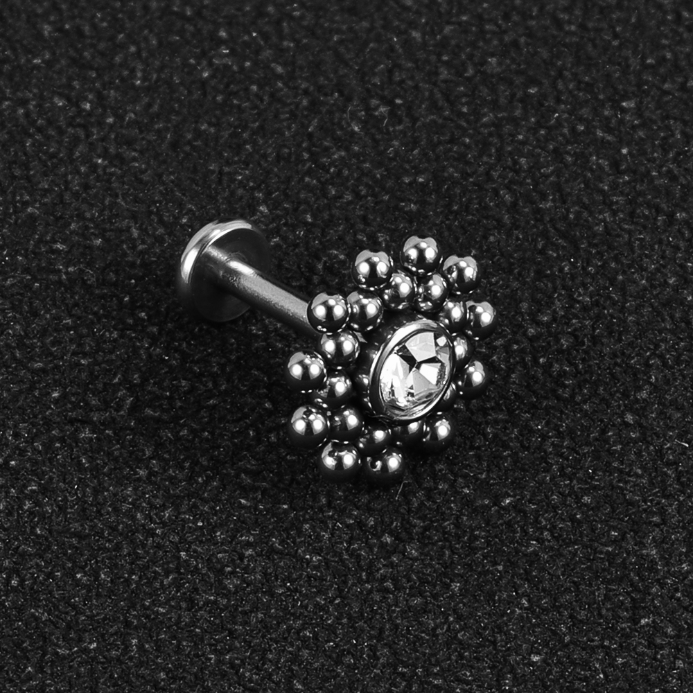 1 Piece Lip Rings Simple Style Solid Color 302 Stainless Steel 316 Stainless Steel  Inlay Diamond Lip Rings display picture 19