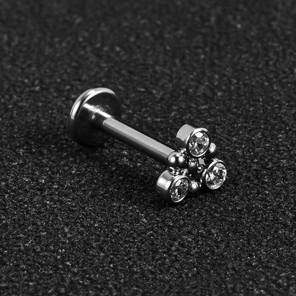 1 Piece Lip Rings Simple Style Solid Color 302 Stainless Steel 316 Stainless Steel  Inlay Diamond Lip Rings display picture 24