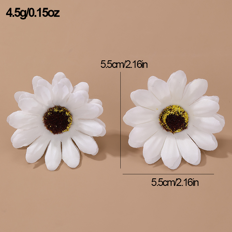 1 Paire Mignon Sucré Fleur Chiffon Boucles D'Oreilles display picture 5