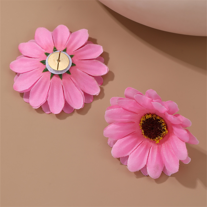 1 Pair Cute Sweet Flower Cloth Ear Studs display picture 17