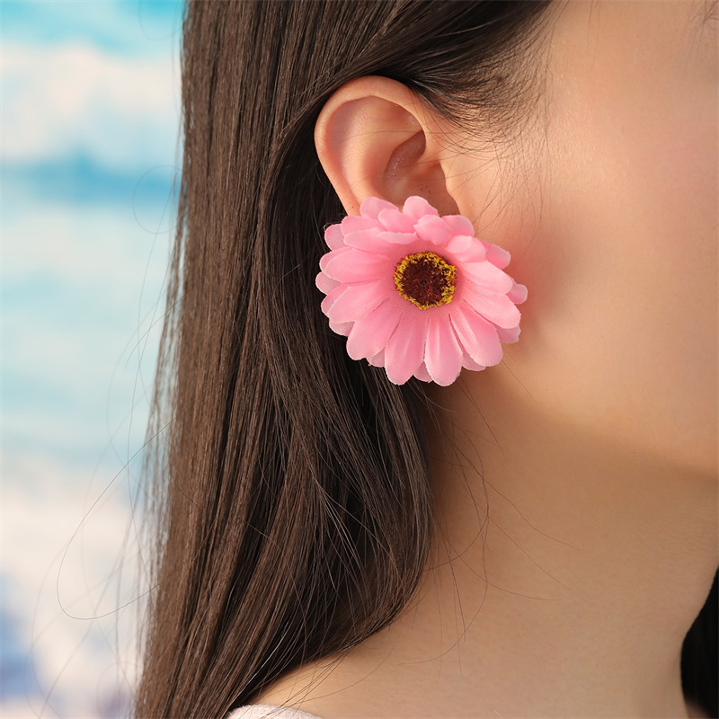 1 Pair Cute Sweet Flower Cloth Ear Studs display picture 19