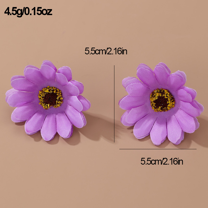1 Pair Cute Sweet Flower Cloth Ear Studs display picture 45