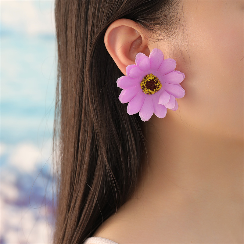 1 Pair Cute Sweet Flower Cloth Ear Studs display picture 47