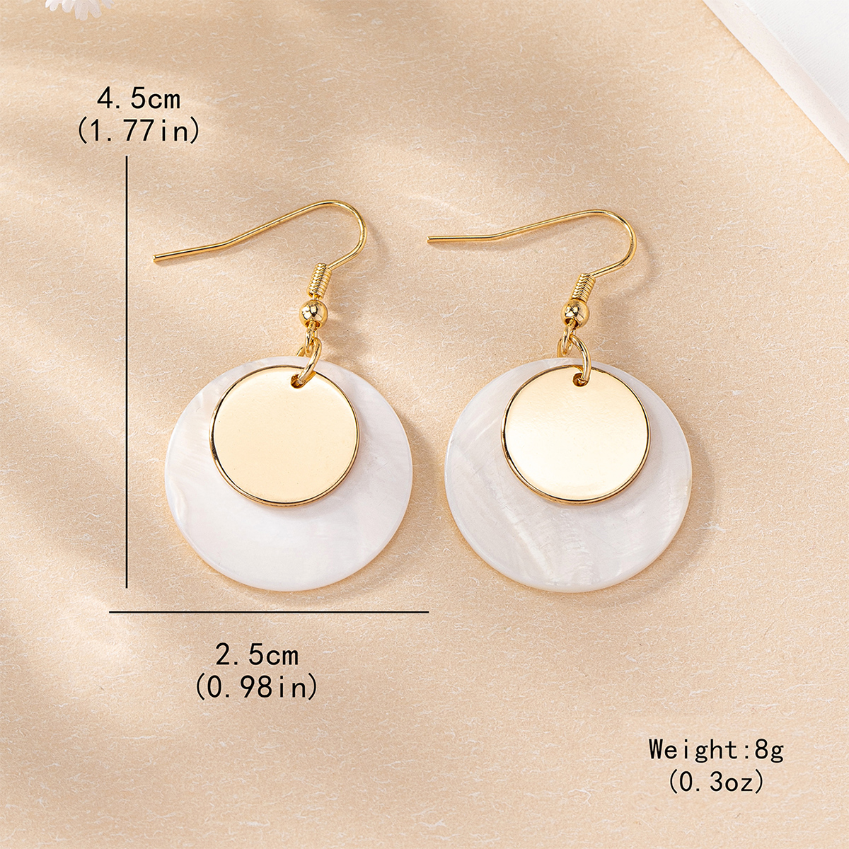 1 Pair Elegant Vacation Simple Style Color Block Shell Iron Drop Earrings display picture 1