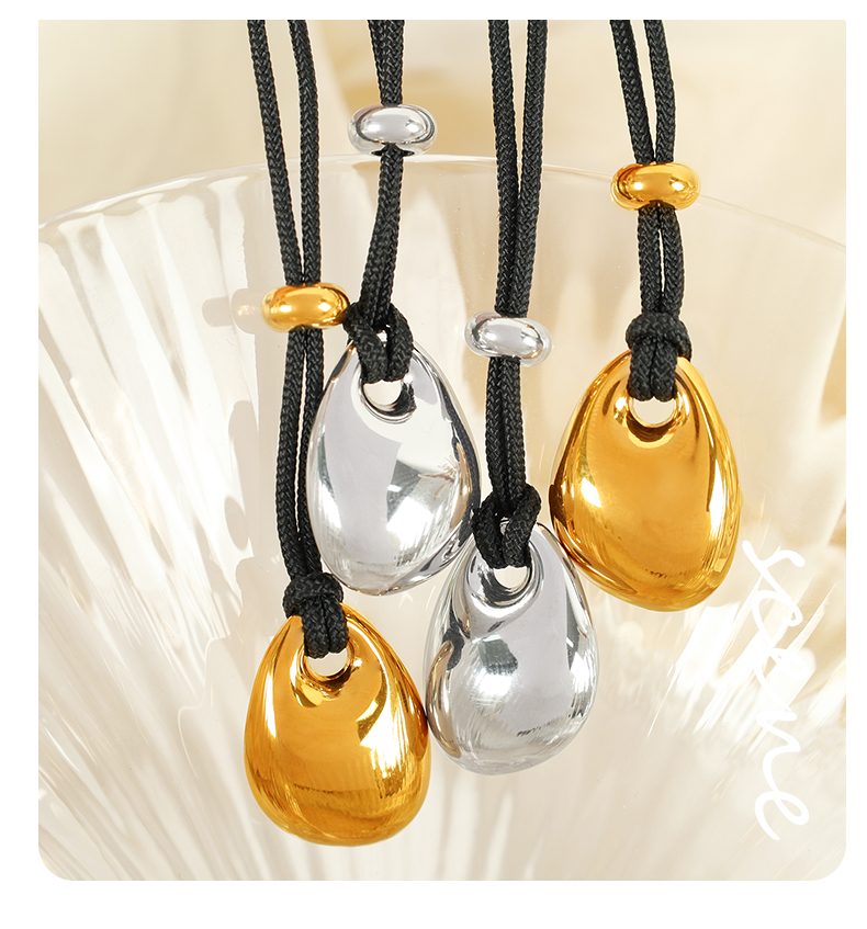 Titan Stahl 18 Karat Vergoldet Elegant Dame Klassischer Stil Überzug Irregulär Geometrisch Wassertropfen Ohrringe Halskette display picture 5