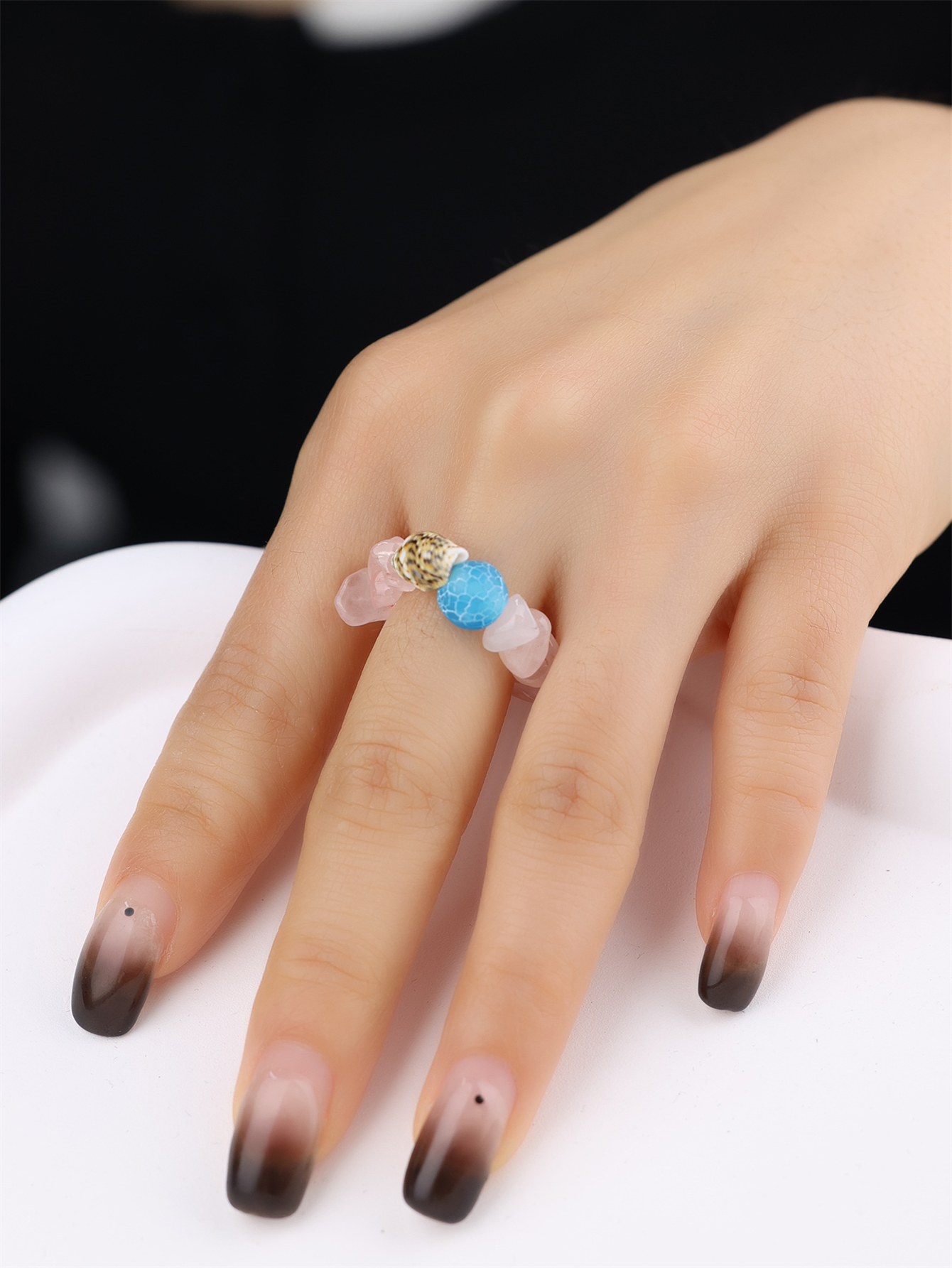 Beach Irregular Shell Stone Beaded Women's Rings display picture 2