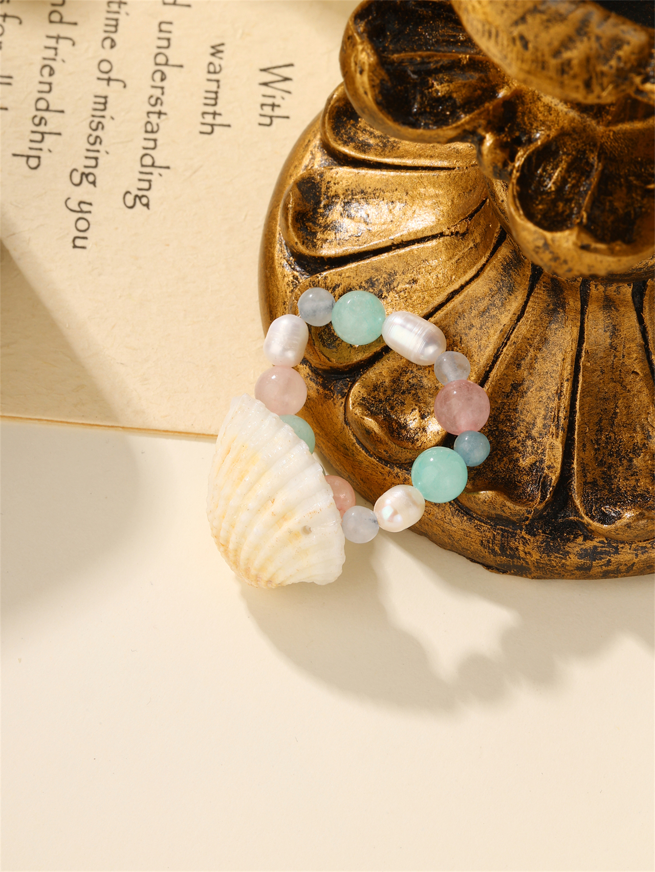 Beach Irregular Shell Stone Beaded Women's Rings display picture 8